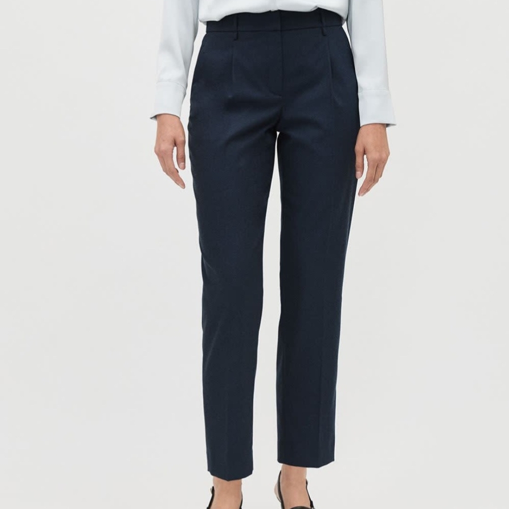 Tapered-Leg Mid-Rise Flannel Women's Pants